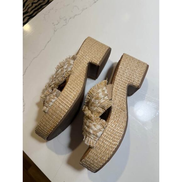 Universal Threads Summer Straw Platform Heels Size 10 - Picture 6 of 7